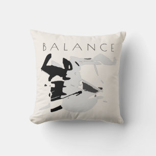 Coussin Message positif "Balance" dans les tons gris-noir