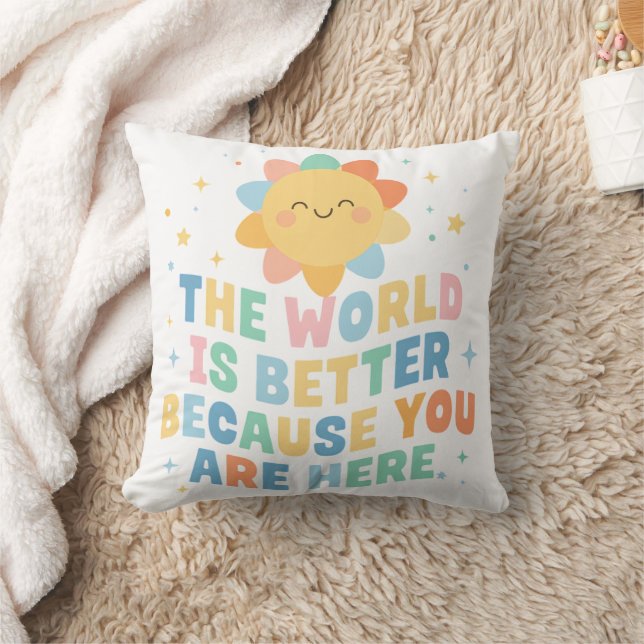 Coussin Message Tu Comptes pour des Petits Enfants Heureux (Couverture)