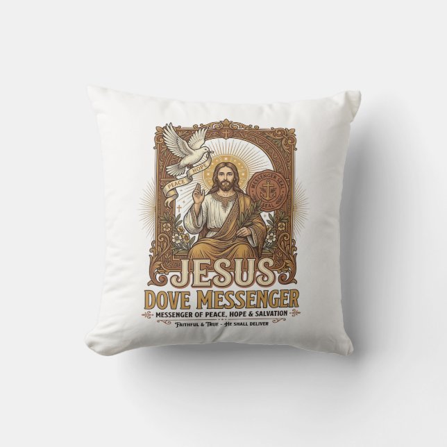 Coussin Messager Jésus Colombe Messager Jésus Colombe Chré (Recto)