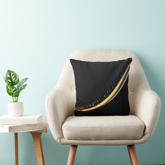 Coussin Métal Doré Élégant Moderne Noir (Chaise)
