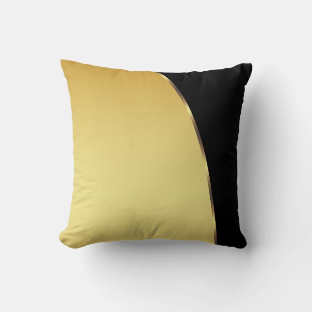 Coussin Métal Or Élégant Noir moderne (Recto)