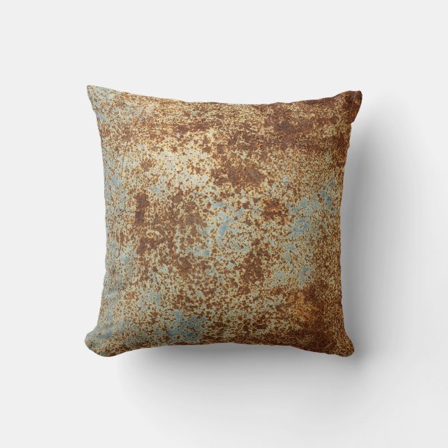 Coussin Métal rouillé : Arrière - plan de panneau texturé. (Recto)