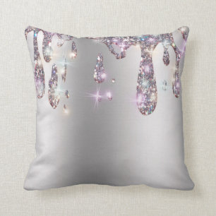 Coussin *~* Metallic AP7 PARTIES SCINTILLANT de goutte gri