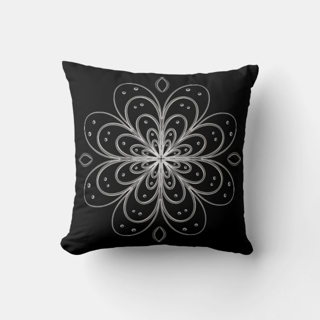 Coussin Metallic look Flower pillow (Recto)