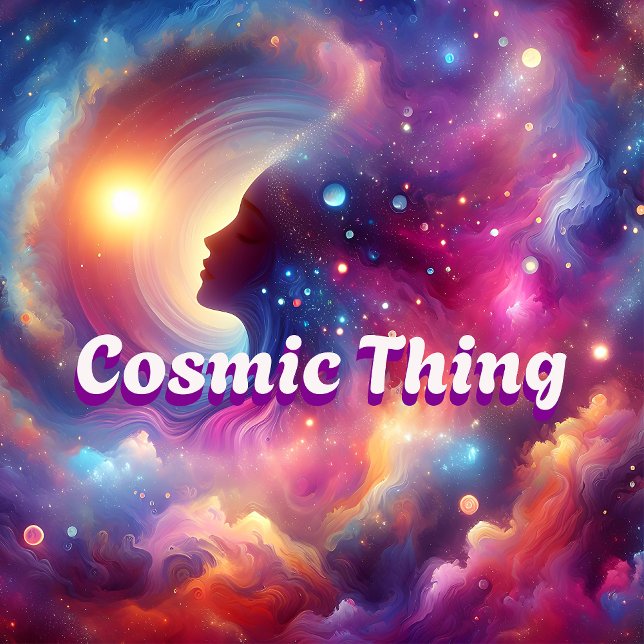 Coussin Metaphysical-themed throw pillow "Cosmic Thing".   (Cosmic Thing redux)