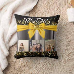 Coussin Mete Besties Best Friends Photo Collage BFF Modern