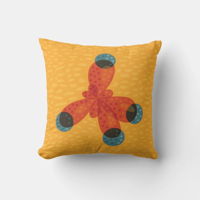 Coussin Méthane Molécule Chimie organique Art Orange (Recto)