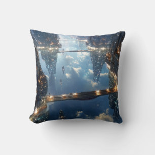 Coussin Métropole flottante dans le ciel