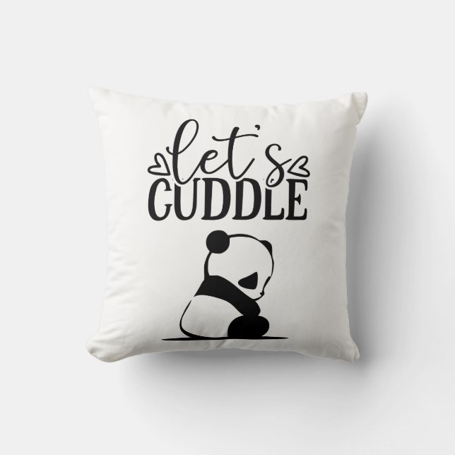 Coussin Mettons les panda cités par exemple imprimé (Recto)