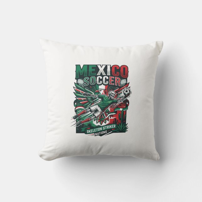Coussin Mexico Football Squelette Attaquant Nations Premiu (Recto)