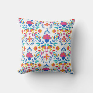 Coussin Mexique Ethnic Folk Art Floral
