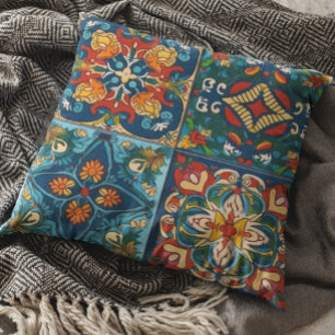 Coussin Mexique Talavera Potterie Carrelage Fiesta