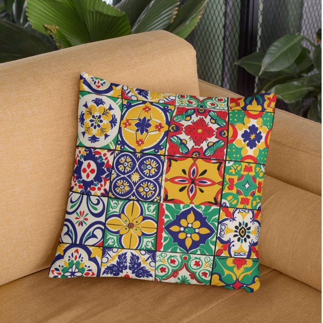 Coussin Mexique Talavera Potterie Carrelage Fiesta (Créateur téléchargé)