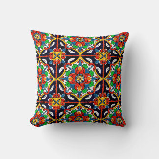 Coussin Mexique Talavera Terracotta Carrelage Design No 5