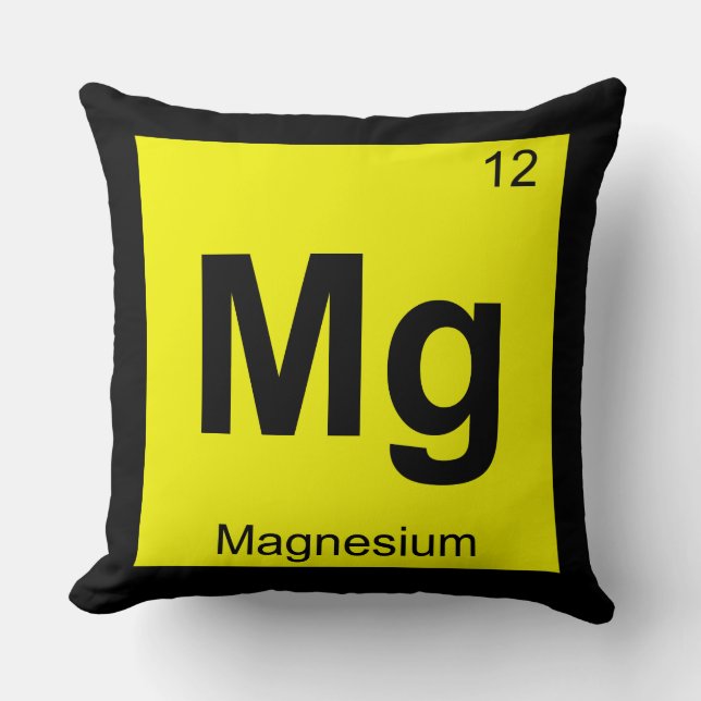 Coussin Mg - Symbole de table périodique de la chimie du m (Recto)