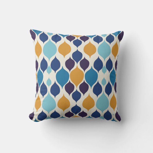 Coussin Mi-siècle 1960 géométrique colorée (Recto)