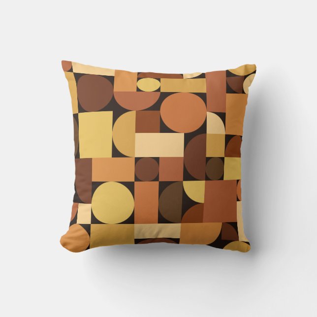 Coussin Mi-siècle moderne géométrique Orange (Recto)