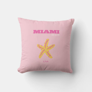 Coussin Miami Beach, Miami Travel Art, Preppy Room, Rose