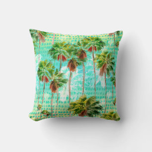 Coussin Miami Palms : Aquarelle Tropicale sans couture