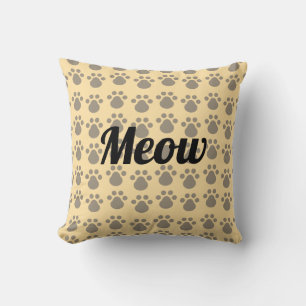 Coussin Miaou, empreintes de pattes