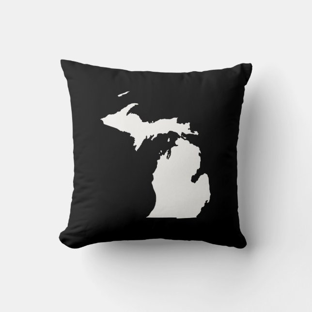 Coussin Michigan en blanc et noir (Recto)