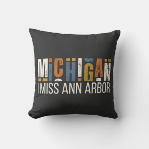 Coussin Michigan I Miss Ann Arbor