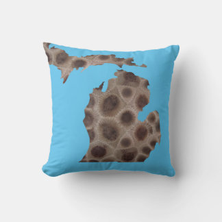 Coussin Michigan Petoskey Stone, mitaine des Grands Lacs