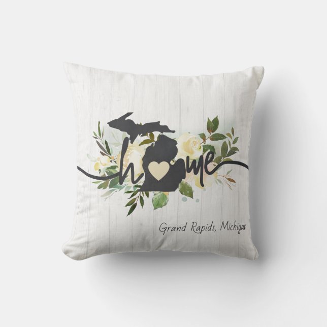 Coussin Michigan State Personnalisé Votre Maison Ville Rus (Recto)