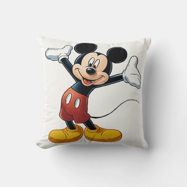 Coussin Mickey Souris Caractère Citrouille - Dessin d'Hall (Recto)