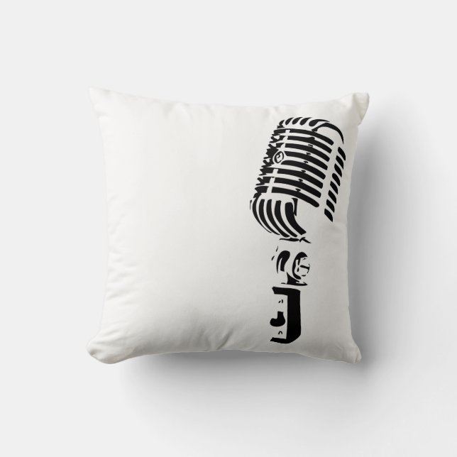 Coussin Microphone - Décoration familiale (Recto)