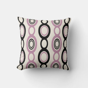 Coussin Mid Century Chaîne Moderne Liens Mauve Noire