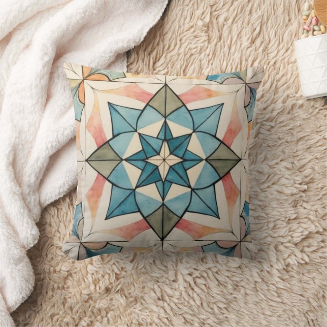 Coussin Mid Century Modern Atomic Starburst Pattern (Couverture)