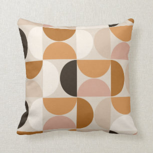 Coussin Mid Century Moderne Rétro Motif Brown Tons de la T