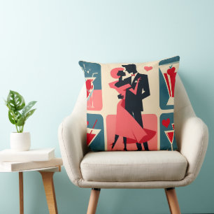 Coussin Mid Century moderne Valentine Dancing Couple