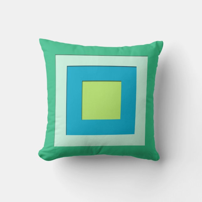 Coussin Midcentury layered squares - jade green (Recto)