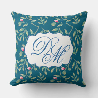 Coussin Midnight Teal Wedding Keepsake Throw Pillow