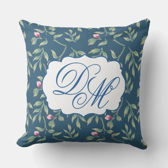 Coussin Midnight Teal Wedding Keepsake Throw Pillow (Recto)