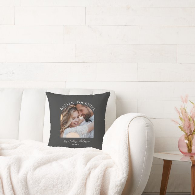 Coussin Mieux ensemble arche photo mariage cadeau décorati (Canapé)