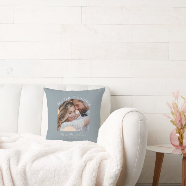 Coussin Mieux ensemble arche photo mariage cadeau décorati (Canapé)