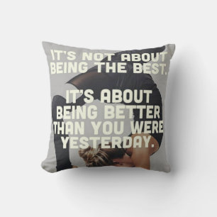 Coussin Mieux que hier - Motivation du yoga féminin