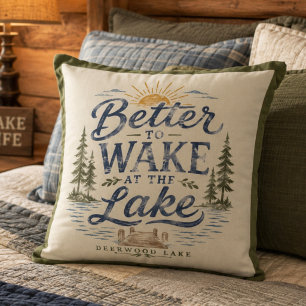 Coussin Mieux vaut réveiller Vintage Deerwood Lake