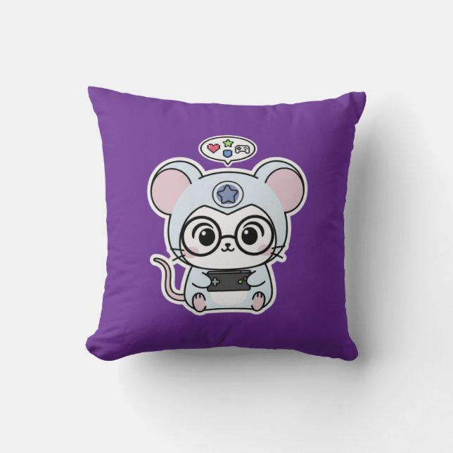Coussin Mignon adorable petite souris charmante (Recto)
