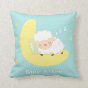 Coussin Mignon agneau endormi décoration de chambre de nur