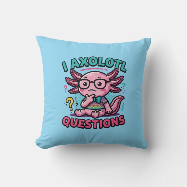 Coussin Mignon Axolotl Nerd I Axolotl Questions Marques de (Recto)