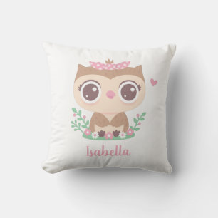 Coussin Mignon bébé hibou avec noeud papillon pour la nurs