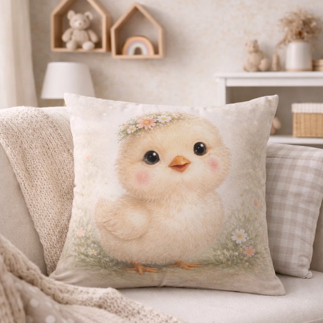 Coussin Mignon bébé poussin chambre d'enfants neutre (Créateur téléchargé)