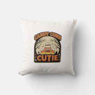Coussin Mignon Bonbon de Maïs Design de Vecteur Halloween 
