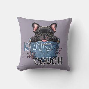 Coussin Mignon Bouledogue Français Amoureux de Chien Drôle