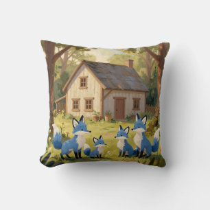 Coussin Mignon Cottage de la Famille du Renard Bleu
