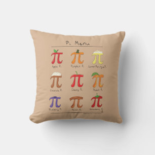 Coussin mignon de jour des maths pi de menu de pi